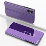 Custodia per telefono in pelle flip orizzontale placcata a specchio con supporto, For Galaxy A16 5G, For Galaxy A06 4G, For Galaxy S24 FE 5G, For Galaxy M55