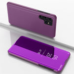 Custodia per telefono in pelle flip orizzontale placcata a specchio con supporto, For Galaxy S25 5G, For Galaxy S25+ 5G, For Galaxy S25 Ultra 5G