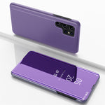 Custodia per telefono in pelle flip orizzontale placcata a specchio con supporto, For Galaxy S25 5G, For Galaxy S25+ 5G, For Galaxy S25 Ultra 5G
