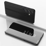 Custodia per telefono in pelle flip orizzontale placcata a specchio con supporto, For Galaxy A56 5G, For Galaxy A26 5G, For Galaxy A36 5G