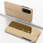Custodia per telefono in pelle flip orizzontale placcata a specchio con supporto, For Galaxy S25 FE 5G, For Galaxy A17 5G, For Galaxy S25 Edge 5G
