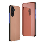 Custodia per telefono in pelle flip orizzontale placcata a specchio con supporto, For Galaxy S25 FE 5G, For Galaxy A17 5G, For Galaxy S25 Edge 5G