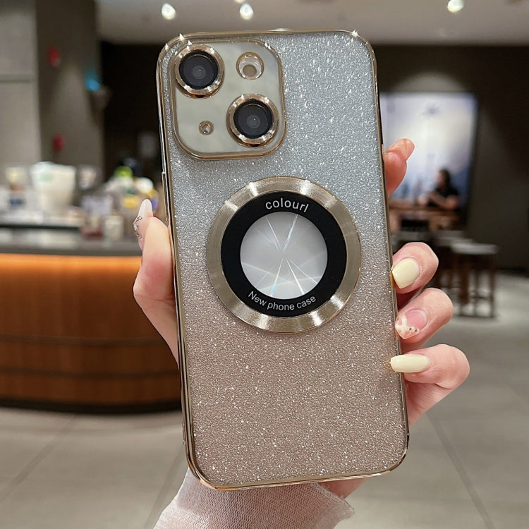 Custodia per telefono in TPU galvanico con glitter sfumato MagSafe, For iPhone 15 Plus, For iPhone 15, For iPhone 14 Plus