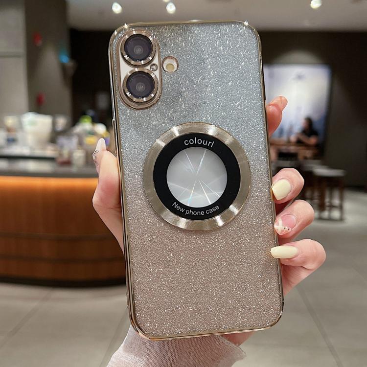 Custodia per telefono in TPU galvanico con glitter sfumato MagSafe, For iPhone 17, For iPhone Air, For iPhone 16 Pro Max