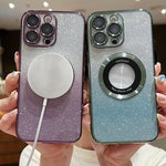 Custodia per telefono in TPU galvanico con glitter sfumato MagSafe, For iPhone 15 Plus, For iPhone 15, For iPhone 14 Plus