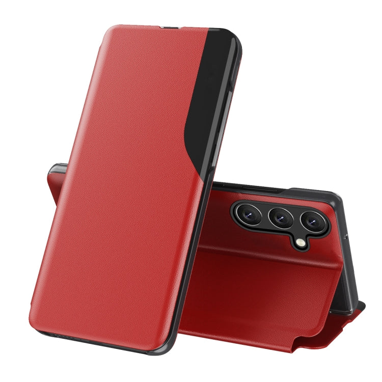 Custodia per telefono in pelle flip con display laterale, For Samsung Galaxy S24 Ultra 5G, For Samsung Galaxy S24+ 5G, For Samsung Galaxy S24 5G, For Samsung Galaxy A15