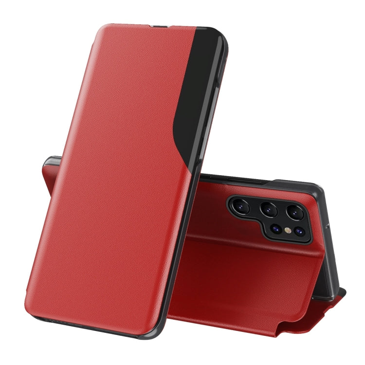 Custodia per telefono in pelle flip con display laterale, For Samsung Galaxy S24 Ultra 5G, For Samsung Galaxy S24+ 5G, For Samsung Galaxy S24 5G, For Samsung Galaxy A15