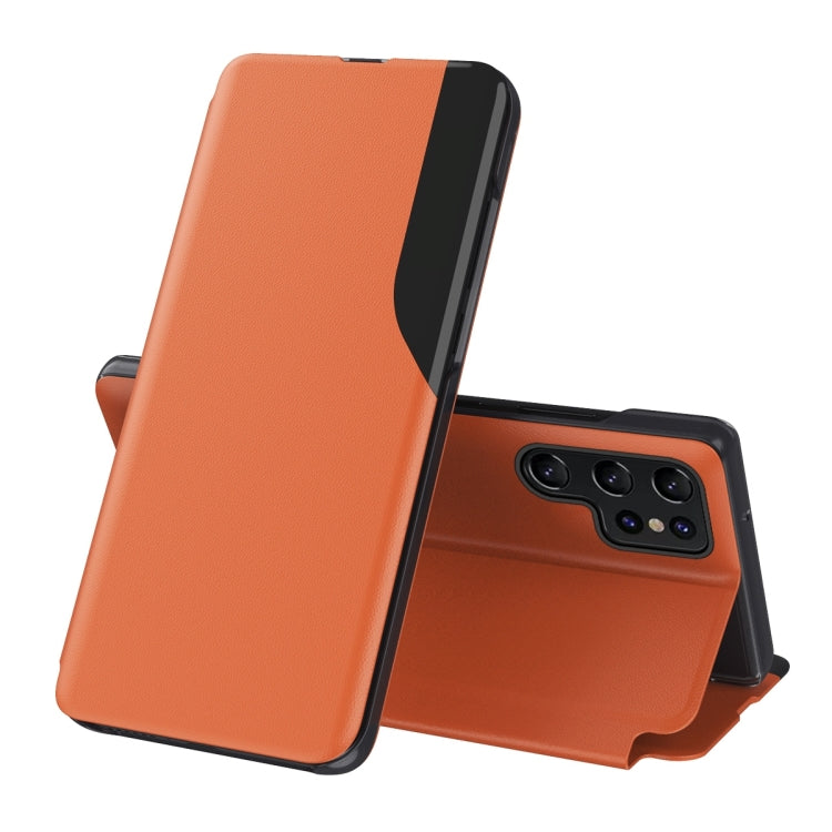 Custodia per telefono in pelle flip con display laterale, For Samsung Galaxy S24 Ultra 5G, For Samsung Galaxy S24+ 5G, For Samsung Galaxy S24 5G, For Samsung Galaxy A15