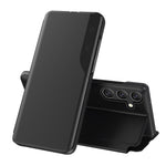 Custodia per telefono in pelle flip con display laterale, For Samsung Galaxy S24 Ultra 5G, For Samsung Galaxy S24+ 5G, For Samsung Galaxy S24 5G, For Samsung Galaxy A15