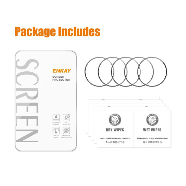 5 pezzi ENKAY 3D Full Coverage Soft PC Edge + PMMA HD Pellicola proteggi schermo, For Samsung Galaxy Watch Ultra 47mm / Ultra 2025, For Samsung Galaxy Watch8 Classic 46mm, For Samsung Galaxy Watch8 44mm, For Samsung Galaxy Watch8 40mm                  ...
