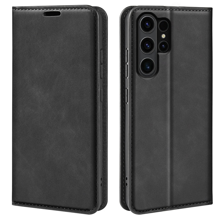 Custodia per telefono in pelle con aspirazione magnetica retro-pelle, For Samsung Galaxy S24 Ultra 5G, For Samsung Galaxy S24+ 5G, For Samsung Galaxy S24 5G, For Samsung Galaxy A15