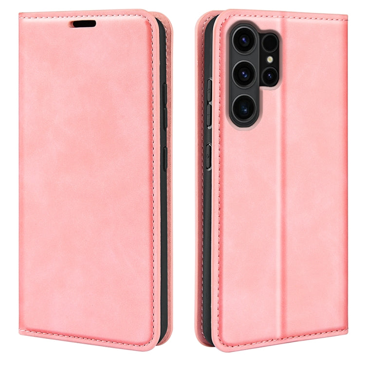 Custodia per telefono in pelle con aspirazione magnetica retro-pelle, For Samsung Galaxy S24 Ultra 5G, For Samsung Galaxy S24+ 5G, For Samsung Galaxy S24 5G, For Samsung Galaxy A15