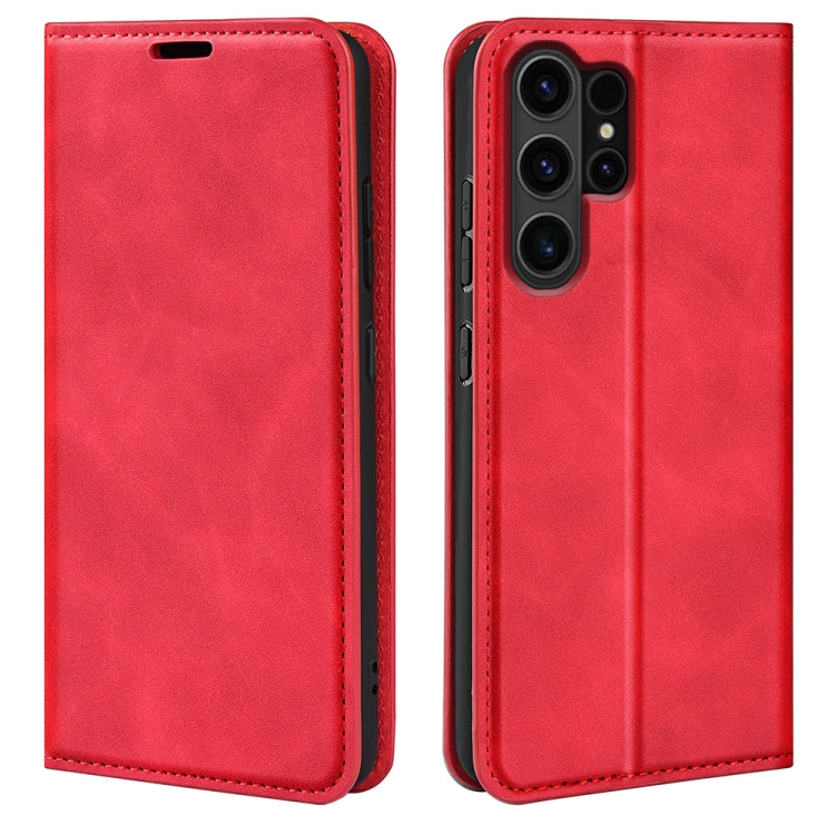Custodia per telefono in pelle con aspirazione magnetica retro-pelle, For Samsung Galaxy S24 Ultra 5G, For Samsung Galaxy S24+ 5G, For Samsung Galaxy S24 5G, For Samsung Galaxy A15