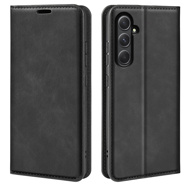 Custodia per telefono in pelle con aspirazione magnetica retro-pelle, For Samsung Galaxy M55 5G, For Samsung Galaxy M15 5G, For Samsung Galaxy A55, For Samsung Galaxy A35