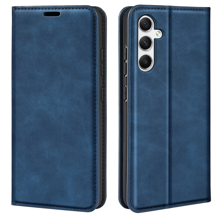 Custodia per telefono in pelle con aspirazione magnetica retro-pelle, For Samsung Galaxy M55 5G, For Samsung Galaxy M15 5G, For Samsung Galaxy A55, For Samsung Galaxy A35