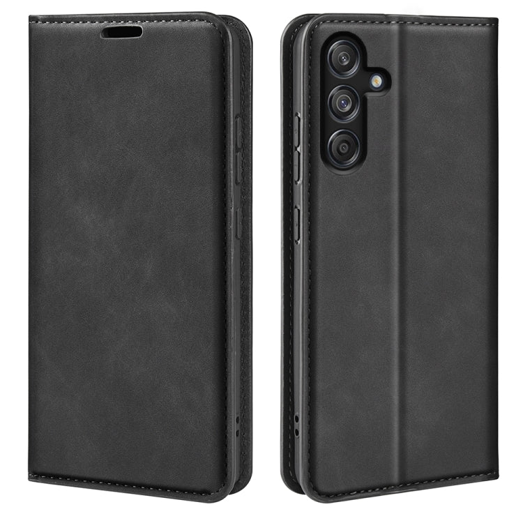 Custodia per telefono in pelle con aspirazione magnetica retro-pelle, For Samsung Galaxy M55 5G, For Samsung Galaxy M15 5G, For Samsung Galaxy A55, For Samsung Galaxy A35