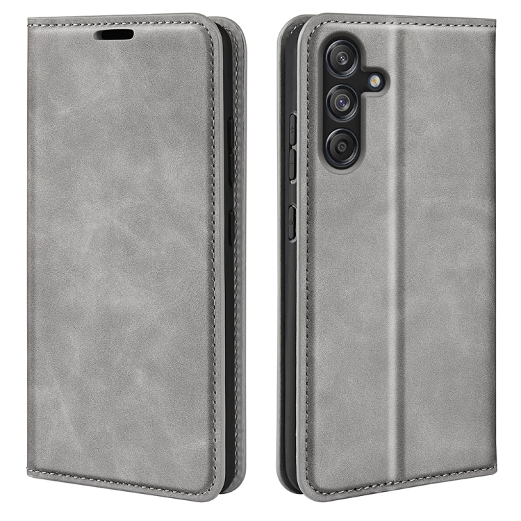 Custodia per telefono in pelle con aspirazione magnetica retro-pelle, For Samsung Galaxy M55 5G, For Samsung Galaxy M15 5G, For Samsung Galaxy A55, For Samsung Galaxy A35