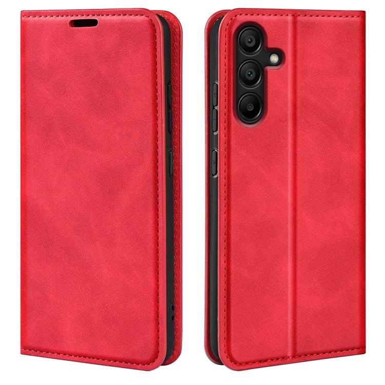 Custodia per telefono in pelle con aspirazione magnetica retro-pelle, For Samsung Galaxy M55 5G, For Samsung Galaxy M15 5G, For Samsung Galaxy A55, For Samsung Galaxy A35