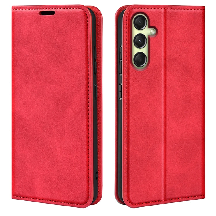 Custodia per telefono in pelle con aspirazione magnetica retro-pelle, For Samsung Galaxy S25+ 5G, For Samsung Galaxy S25 Ultra 5G, For Samsung Galaxy A16, For Samsung Galaxy S24 FE 5G