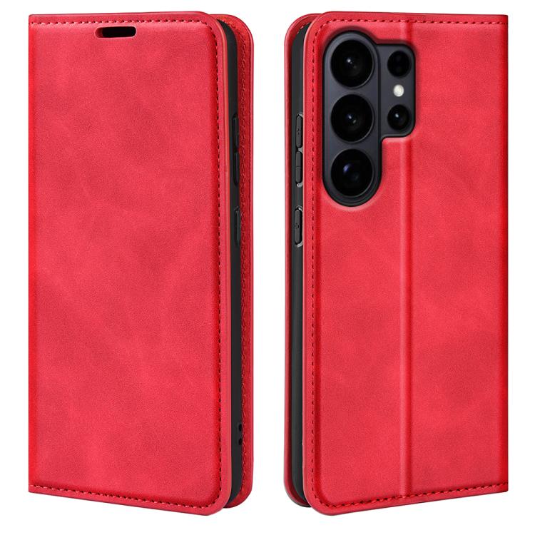 Custodia per telefono in pelle con aspirazione magnetica retro-pelle, For Galaxy S26 FE  5G, For Galaxy S26+ 5G, For Galaxy S26 Edge 5G, For Galaxy S26 Ultra 5G