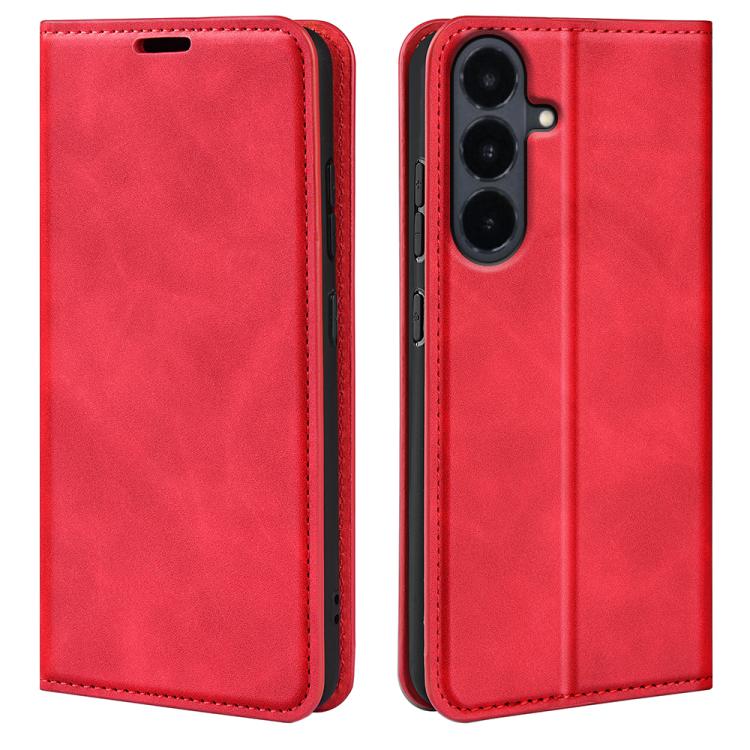 Custodia per telefono in pelle con aspirazione magnetica retro-pelle, For Galaxy S26 FE  5G, For Galaxy S26+ 5G, For Galaxy S26 Edge 5G, For Galaxy S26 Ultra 5G