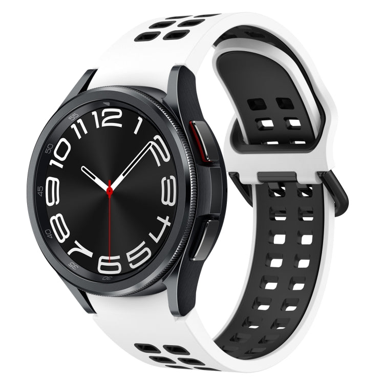 Cinturino in silicone traspirante bicolore, For Samsung Galaxy Watch 6 Classic 47mm, For Samsung Galaxy Watch 6 44mm
