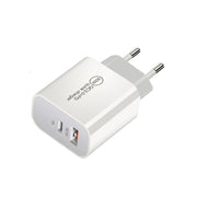 Caricatore a doppia porta USB PD30W USB-C / Type-C + QC3.0 con cavo dati da Type-C a Type-C da 1 m, EU Plug, US Plug, AU Plug