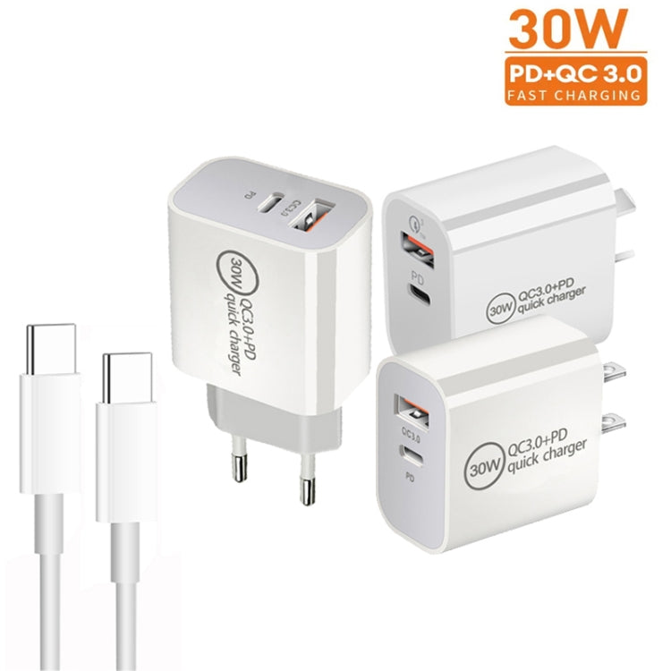 Caricatore doppia porta USB PD30W USB-C + QC3.0 con cavo Type-C