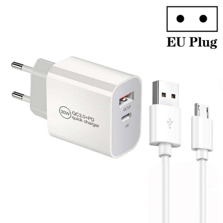 Caricatore doppia porta USB PD30W con cavo Micro USB 1m