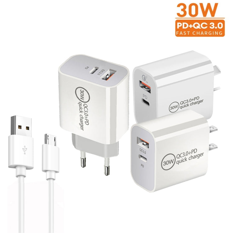 Caricatore doppia porta USB PD30W con cavo Micro USB 1m