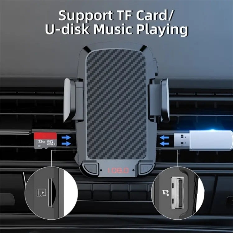 CS14 Car Interior Air Vent Mount Phone Stand Lettore MP3 Trasmettitore FM Bluetooth, CS14