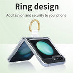 Custodia per telefono antiurto per PC trasparente con anello tempestato di diamanti, For  Samsung Galaxy Z Flip5 5G