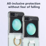 Custodia per telefono antiurto per PC trasparente con anello tempestato di diamanti, For  Samsung Galaxy Z Flip5 5G