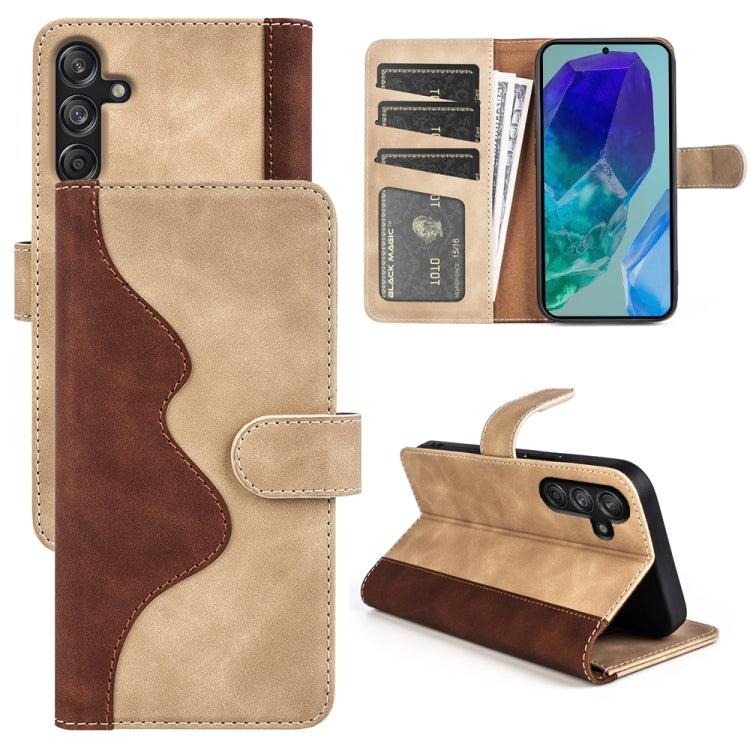 Custodia per cellulare in pelle Flip orizzontale con cuciture, For Samsung Galaxy M55 5G, For Samsung Galaxy M15 5G, For Samsung Galaxy A55, For Samsung Galaxy A35