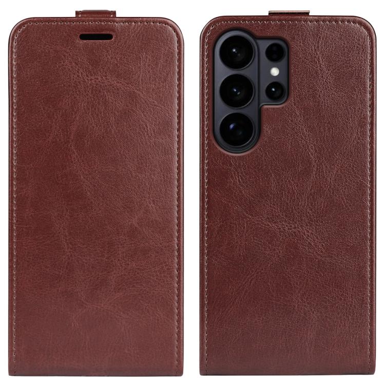 Custodia per telefono in pelle con vibrazione verticale R64 Texture, For Galaxy S26 FE 5G, For Galaxy S26+ 5G, For Galaxy S26 Edge 5G, For Galaxy S26 Ultra 5G, For Galaxy S26 5G, For Samsung Galaxy A57 5G