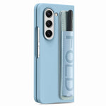 Custodia per telefono in pelle con impugnatura da polso in pellicola integrata con slot per penna, For Samsung   Galaxy Z Fold5 5G