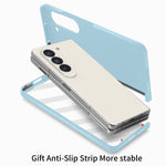 Custodia per telefono in pelle con impugnatura da polso in pellicola integrata con slot per penna, For Samsung   Galaxy Z Fold5 5G