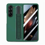 Custodia per telefono in pelle con impugnatura da polso in pellicola integrata con slot per penna, For Samsung   Galaxy Z Fold5 5G