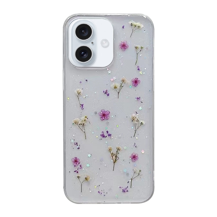 Custodia protettiva in TPU con motivo a fiori Gypsophila, For iPhone 17e / 16e, For iPhone 16 Pro Max, For iPhone 16 Pro, For iPhone 16 Plus, For iPhone 16, For iPhone 15 Pro Max