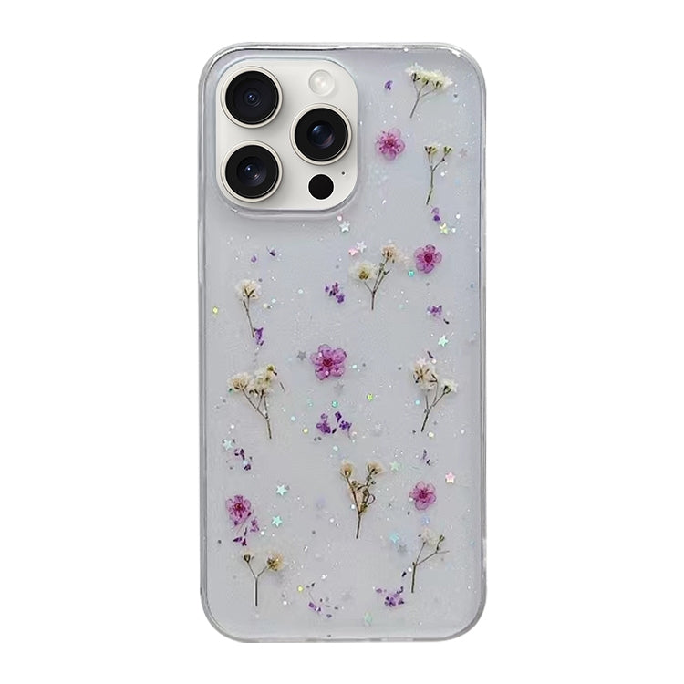 Custodia protettiva in TPU con motivo a fiori Gypsophila, For iPhone 17e / 16e, For iPhone 16 Pro Max, For iPhone 16 Pro, For iPhone 16 Plus, For iPhone 16, For iPhone 15 Pro Max