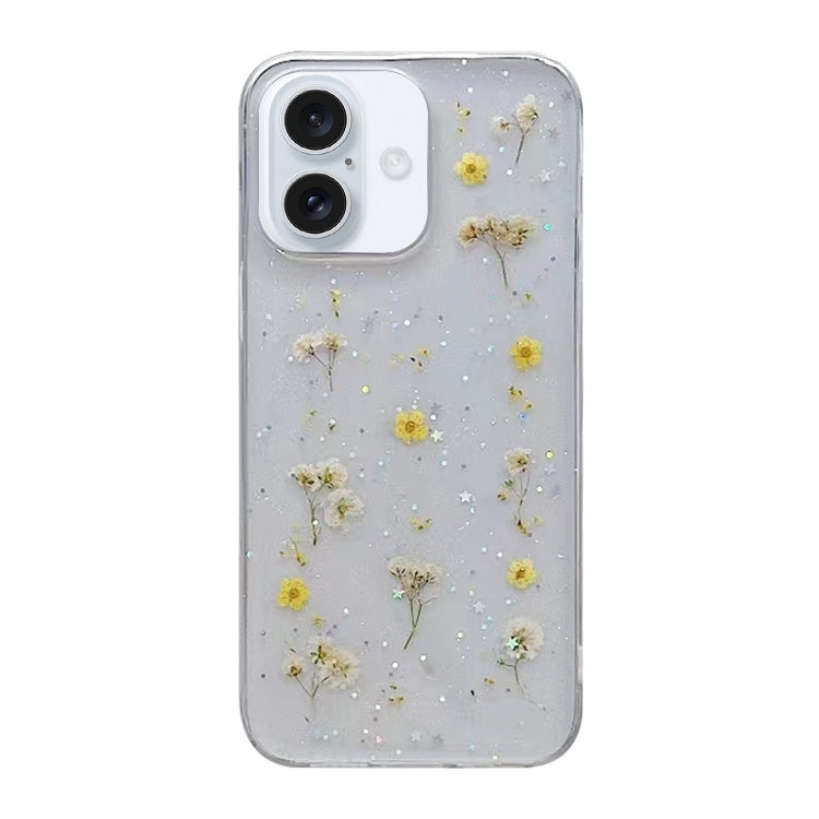 Custodia protettiva in TPU con motivo a fiori Gypsophila, For iPhone 17e / 16e, For iPhone 16 Pro Max, For iPhone 16 Pro, For iPhone 16 Plus, For iPhone 16, For iPhone 15 Pro Max