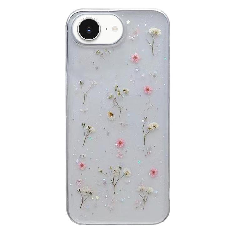 Custodia protettiva in TPU con motivo a fiori Gypsophila, For iPhone 17e / 16e, For iPhone 16 Pro Max, For iPhone 16 Pro, For iPhone 16 Plus, For iPhone 16, For iPhone 15 Pro Max
