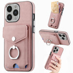 Cassa del telefono del portafoglio della carta dell'anello di cuoio di pelle-sensazione galvanica, For iPhone 14 Pro, For  iPhone 14 Pro Max