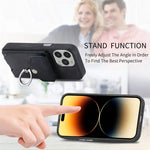 Cassa del telefono del portafoglio della carta dell'anello di cuoio di pelle-sensazione galvanica, For iPhone 14 Pro, For  iPhone 14 Pro Max