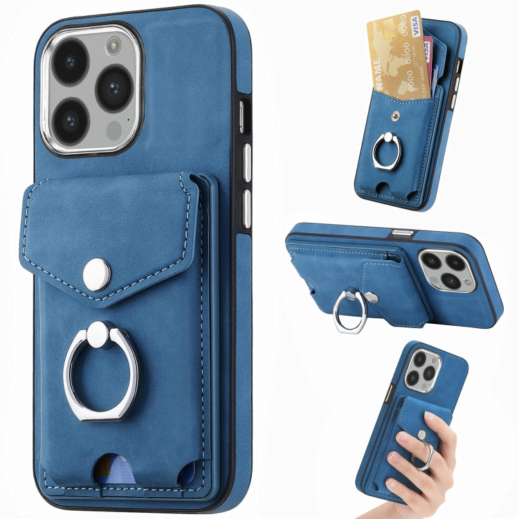 Cassa del telefono del portafoglio della carta dell'anello di cuoio di pelle-sensazione galvanica, For iPhone 14 Pro, For  iPhone 14 Pro Max