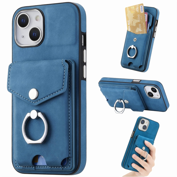 Cassa del telefono del portafoglio della carta dell'anello di cuoio di pelle-sensazione galvanica, For  iPhone 15 Plus, For iPhone 15 Pro Max, For  iPhone 15, For iPhone 15 Pro