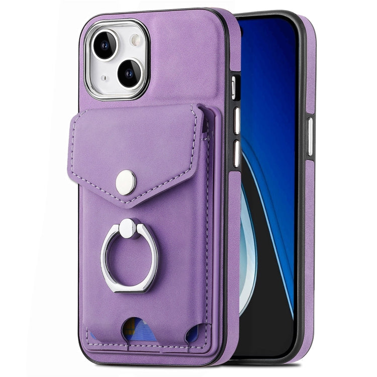 Cassa del telefono del portafoglio della carta dell'anello di cuoio di pelle-sensazione galvanica, For  iPhone 15 Plus, For iPhone 15 Pro Max, For  iPhone 15, For iPhone 15 Pro