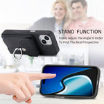 Cassa del telefono del portafoglio della carta dell'anello di cuoio di pelle-sensazione galvanica, For  iPhone 15 Plus, For iPhone 15 Pro Max, For  iPhone 15, For iPhone 15 Pro
