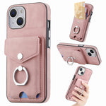 Cassa del telefono del portafoglio della carta dell'anello di cuoio di pelle-sensazione galvanica, For  iPhone 15 Plus, For iPhone 15 Pro Max, For  iPhone 15, For iPhone 15 Pro