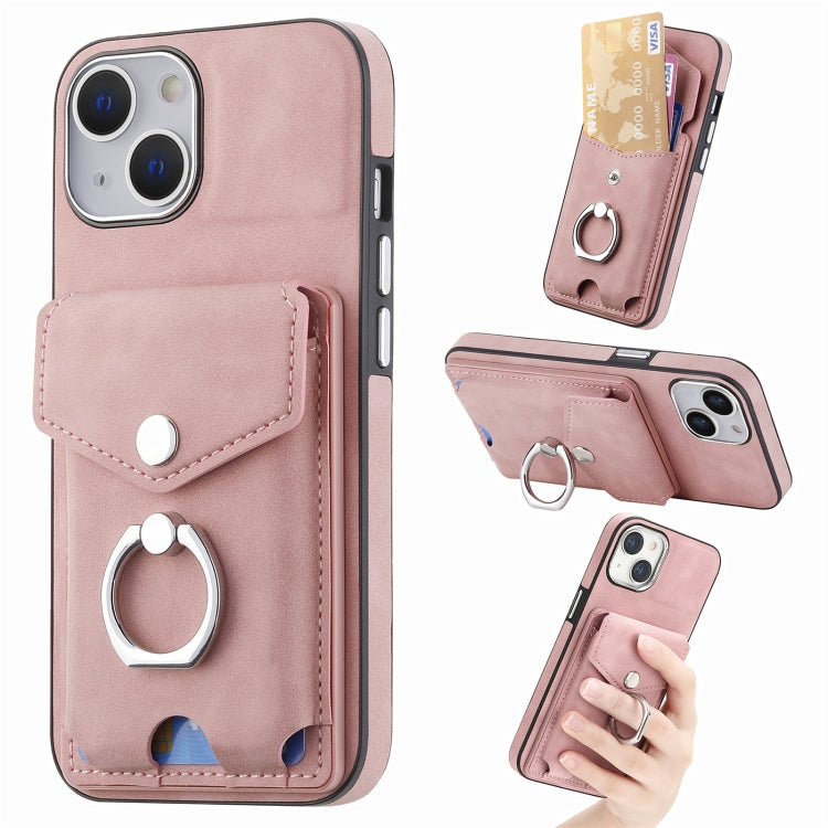 Cassa del telefono del portafoglio della carta dell'anello di cuoio di pelle-sensazione galvanica, For  iPhone 15 Plus, For iPhone 15 Pro Max, For  iPhone 15, For iPhone 15 Pro